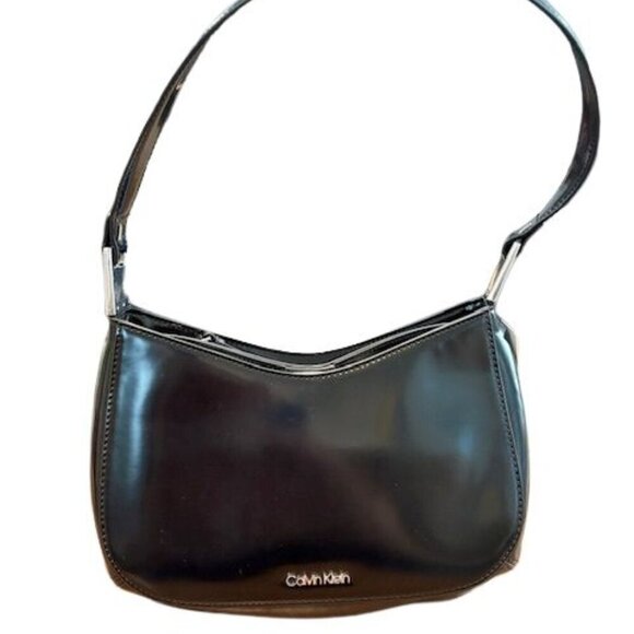 Calvin Klein “Charlie” Top Zip Double Compartment Shoulder Bag in Black – NWT! - Picture 1 of 6